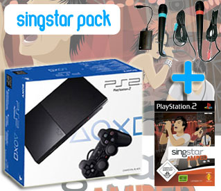  PS2 Slim alapgép (Playstation 2 SCPH-90004 ) + 2 Singstar mikrofon + Singstar Amped Demo - PLAYSTATION 2