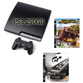  Playstation 3 (PS3 Slim) 250 GB + GT5 Prologue + Motorstorm Pacific Rift - PLAYSTATION 3