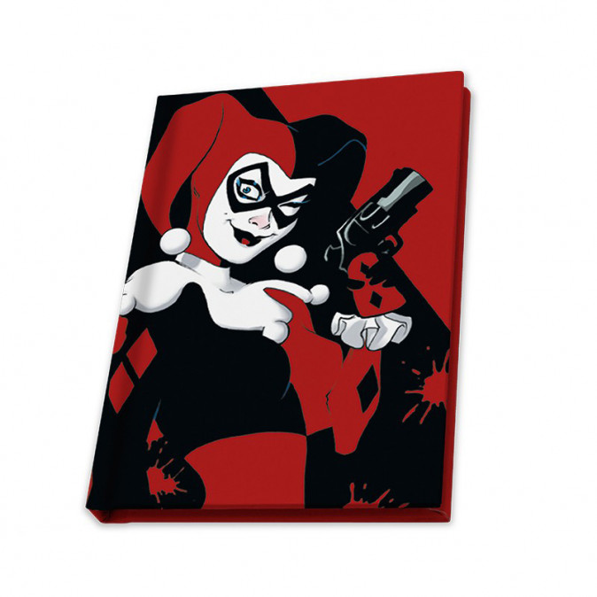 DC COMICS - Pck Mug340ml + KeyringPVC + Notebook "Harley Quinn" - Bögre, Kulcstartó, Jegyzetfüzet - Abystyle Ajándéktárgyak