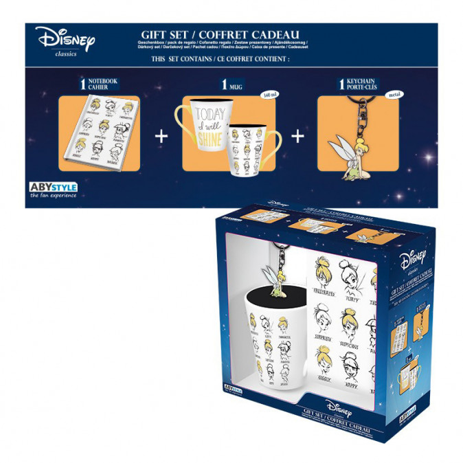 DISNEY - Pck Mug340ml + Keyring + Notebook "Tinker bell" - Ajándékcsomag - Abystyle Ajándéktárgyak