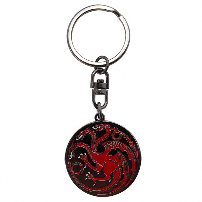 GAME OF THRONES - Bögre + Kulcstartó + Kitűzők - Targaryen (460ml) - Abystyle Ajándéktárgyak