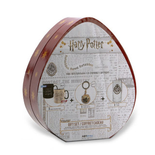 HARRY POTTER - Pohár + 3D Kulcstartó + Hőérzékeny Bögre "Hogwarts" - Ajándékcsomag - Abystyle Ajándéktárgyak