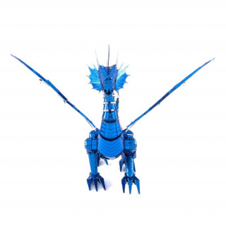 Metal Earth - ICONX Kék Sárkány - nagyméretű lézervágott acél makettező szett Játék