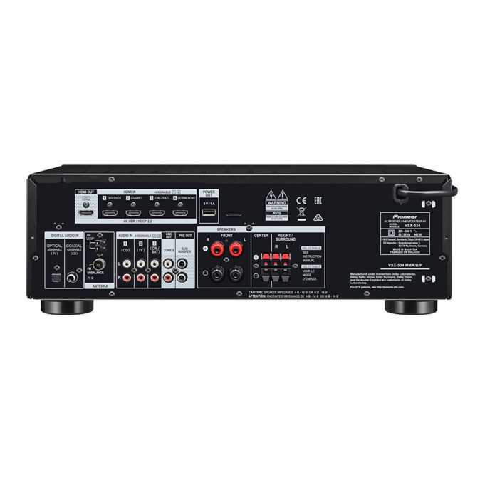 Pioneer VSX-534-B Home Theater 5.1 AV Receiver Black Audio