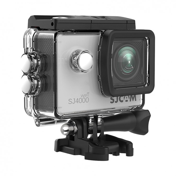SJCAM Action Camera SJ4000 WiFi, Silver,  4K, 30m, 12 MP, vízálló tokkal, LCD kijelző 2.0, időzítő funkció, lassítás Fényképezőgépek, kamerák