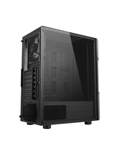 Spirit of Gamer Számítógépház - CLONE 3 RGB (fekete, ablakos, 8x12cm ventilátor, alsó táp,  ATX, 1xUSB3.0, 2xUSB2.0) PC