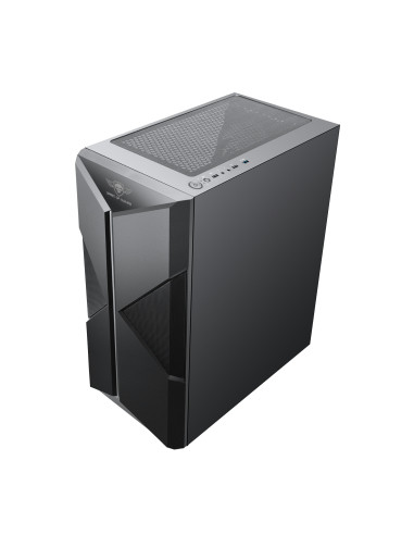 Spirit of Gamer Számítógépház - CLONE 3 RGB (fekete, ablakos, 8x12cm ventilátor, alsó táp,  ATX, 1xUSB3.0, 2xUSB2.0) PC
