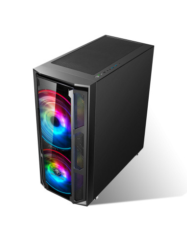 Spirit of Gamer Számítógépház - GHOST 5 RGB (fekete, ablakos, 2x20cm, 4x12cm ventilátor, ATX, mATX, 2xUSB3.0, 1xUSB2.0) PC