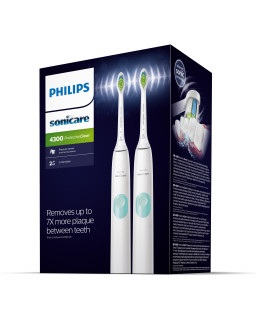 Philips Sonicare ProtectiveClean Series 4300 HX6807/35 szónikus elektromos fogkefe dupla szett, fehér Otthon