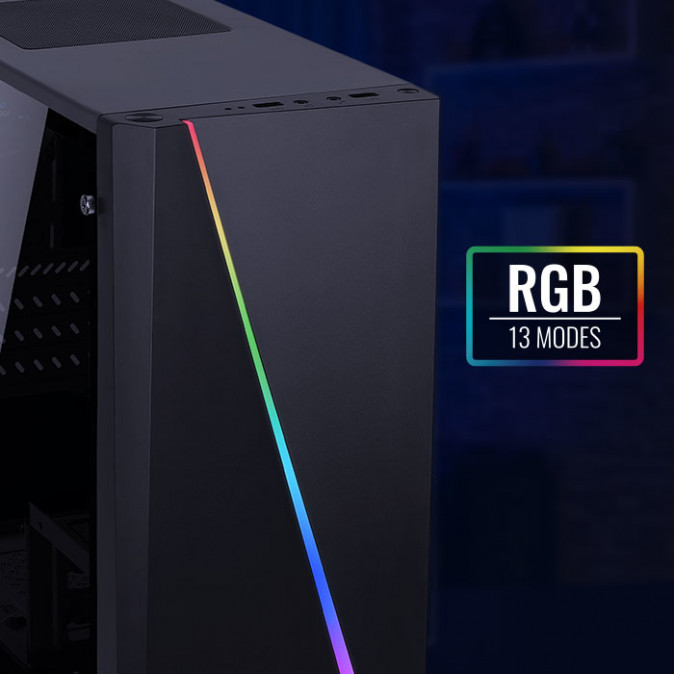 AeroCool Cylon mini RGB (Edzett üveg) - Fekete PC