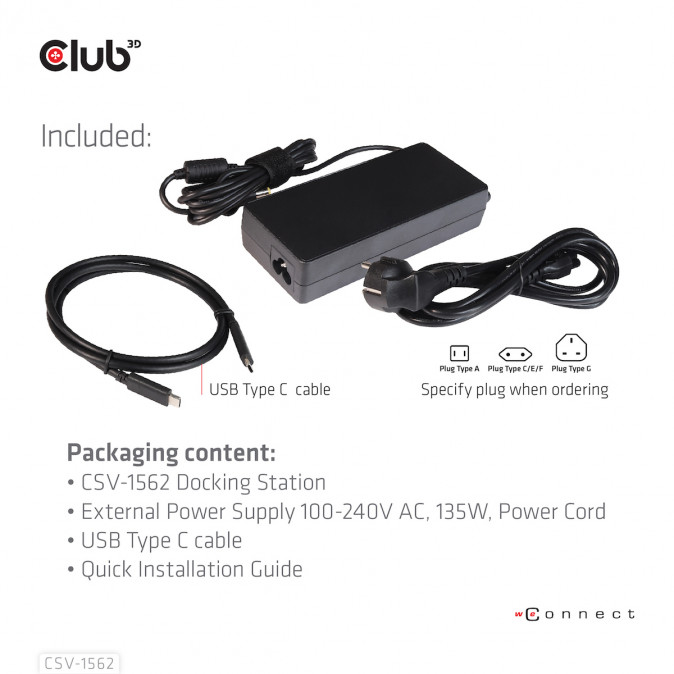 HDD-DOCK USB Club 3D USB TYPE C 3.2 GEN 1 UNIVERSAL TRIPLE 4K TÖLTŐ DOKKOLÓ 60W PC