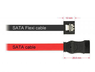 DeLock Cable SATA FLEXI 6 Gb/s 20cm Black Metal PC