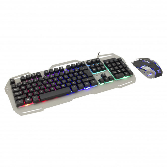 White Shark APACHE-2 billentyűzet USB QWERTZ Magyar Fekete, Szürke PC