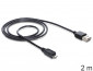 DeLock Cable EASY-USB 2.0 Type-A male > USB 2.0 Type Micro-B male 2m Black thumbnail