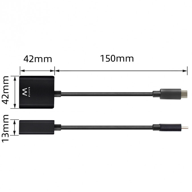 Ewent EW9821 Converter type-C to VGA f. 0,15m White PC