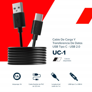 Canyon Töltő & Adatkábel USB Type-C, 1m, Fekete Mobil