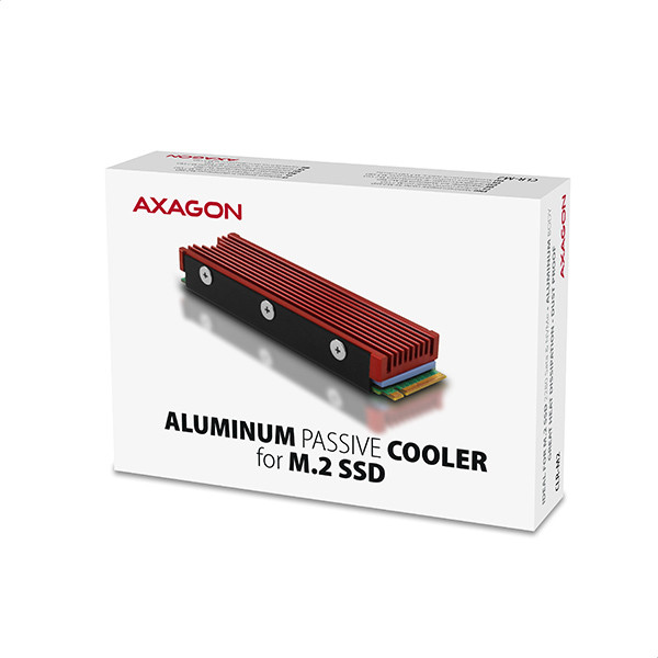 Axagon CLR-M2 alumínium passzív hűtő M.2 SSD-hez PC