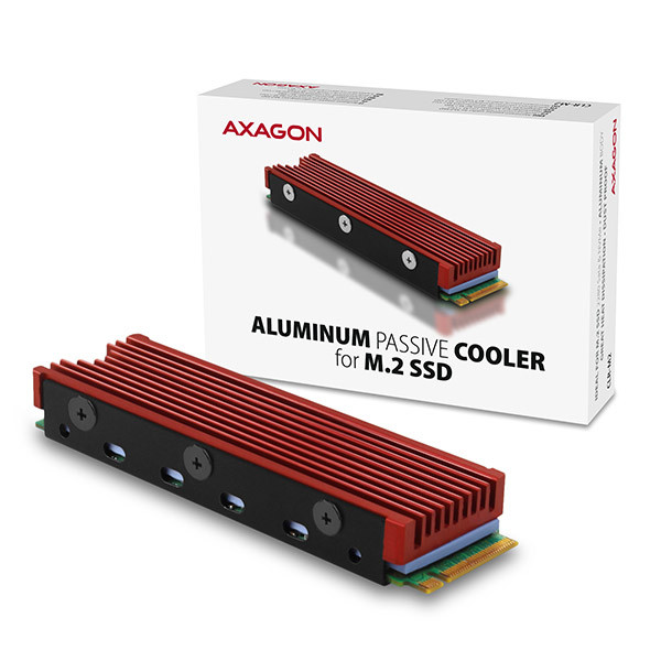 Axagon CLR-M2 alumínium passzív hűtő M.2 SSD-hez PC