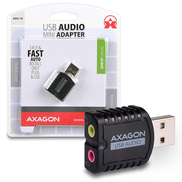 Axagon ADA-10 USB stereo audio adapter PC