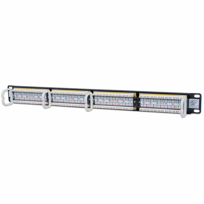 Manhattan Patch panel - CAT6 UTP patch panel, 24 portos, 1U, Fekete PC