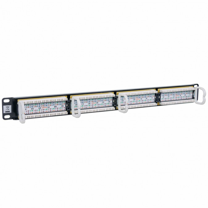 Manhattan Patch panel - CAT6 UTP patch panel, 24 portos, 1U, Fekete PC