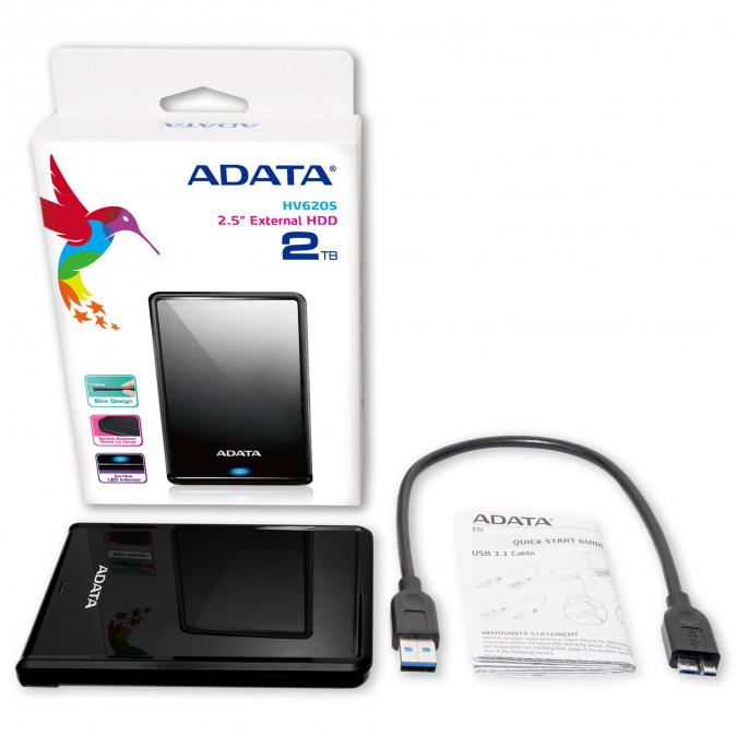 ADATA AHV620S 2,5" 2TB USB3.1 fekete külső winchester PC