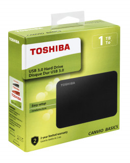 Toshiba Canvio Basics (2018) 1TB Matt Fekete [2.5"/USB3.0] (HDTB410EK3AA) PC