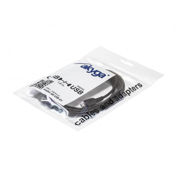 Akyga USB-microUSB cable AK-USB-01 A/microB 1.5m USB2.0 PC