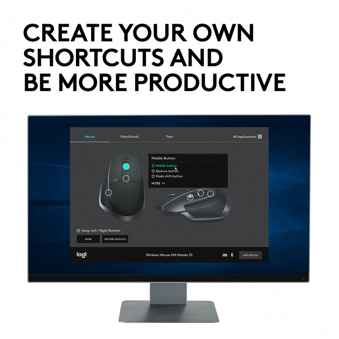Logitech MX Master 2S [Vez.nélküli] - Grafit PC