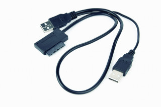 Gembird USB A -> SATA Slimline 13pin M/F adatkábel 0.5m fekete PC