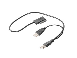 Gembird USB A -> SATA Slimline 13pin M/F adatkábel 0.5m fekete PC