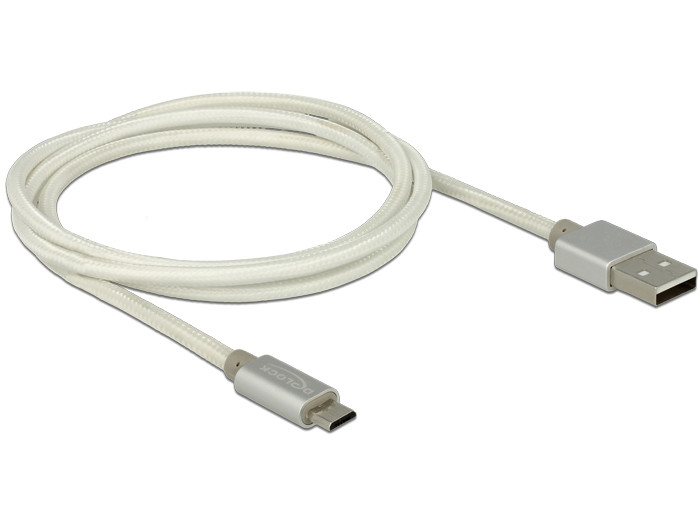 Delock 83916 USB-A apa - USB micro-B apa 1m - Fehér PC