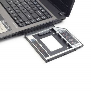 Gembird SSD/HDD beépítő keret SATA -> SATA (Notebook ODD helyére, 12.7mm) PC