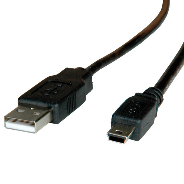 ROLINE kábel USB A - mini 5 PIN 1.8m, Összekötő PC