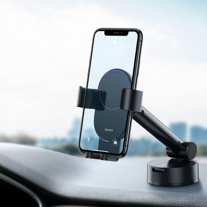 Baseus Simplism tapadókorongos autós tartó műszerfalra, fekete Mobil