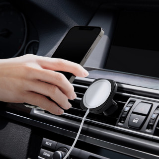 Spigen MagFit mágneses autós tartó MagSafe töltő kompatibilis, szellőzőrácsba, fekete Mobil