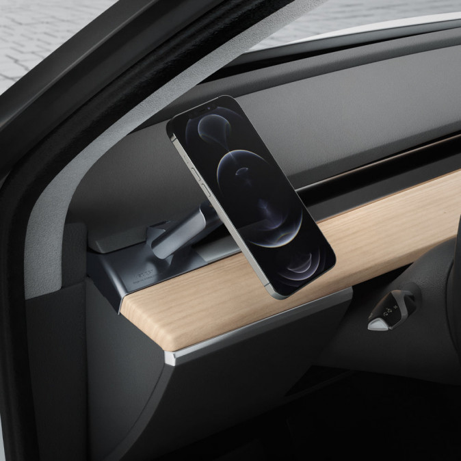 Spigen OneTap autós tartó műszerfalra, Tesla Model 3/Y/X (2021)/S (2021), Ford Mustang Mach E Mobil