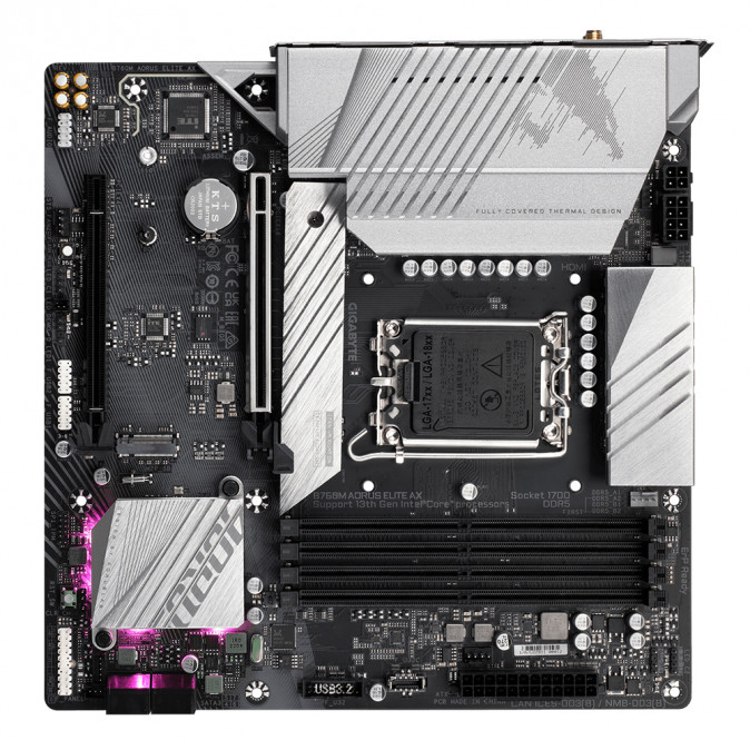 Gigabyte LGA1700 B760M AORUS ELITE AX alaplap PC
