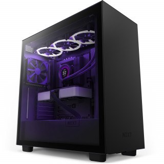 NZXT H7 Fekete (Táp nélküli) ablakos ATX ház PC