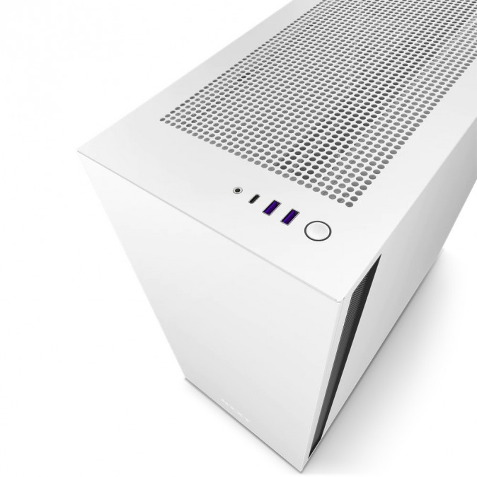 NZXT H7 Fehér/Fekete (Táp nélküli) ablakos ATX ház PC