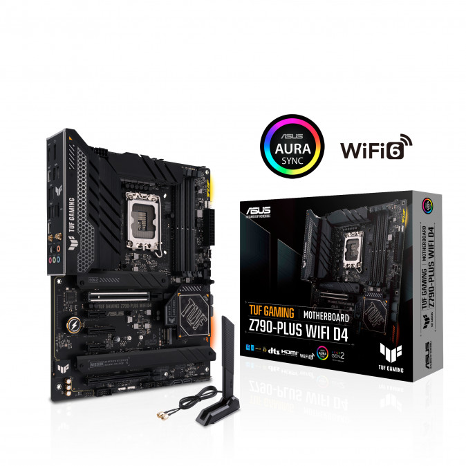 Asus Alaplap - Intel TUF GAMING Z790-PLUS WIFI D4 LGA1700 (Z790, ATX, 4xDDR4 5333+MHz, 4xSATA3, 4xM.2, HDMI+DP) PC
