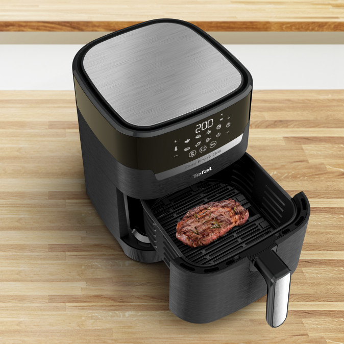 Tefal EY505815 Easy Fry&Grill 2 az 1-ben fekete forrólevegős sütő Otthon