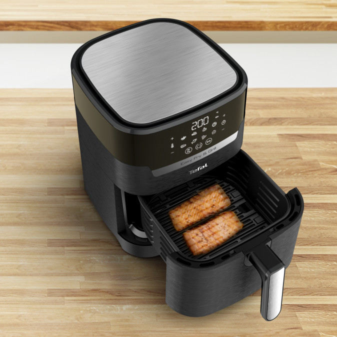 Tefal EY505815 Easy Fry&Grill 2 az 1-ben fekete forrólevegős sütő Otthon
