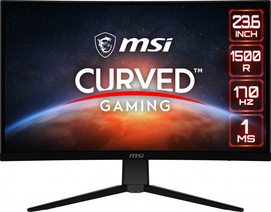 MSI Monitor GAMING G2422C Ívelt VA LED 23,6" FHD 1920x1080, 16:9, 3000:1 CR, 250cd/m2, 1500R, 1ms, 180Hz, DP, HDMI PC