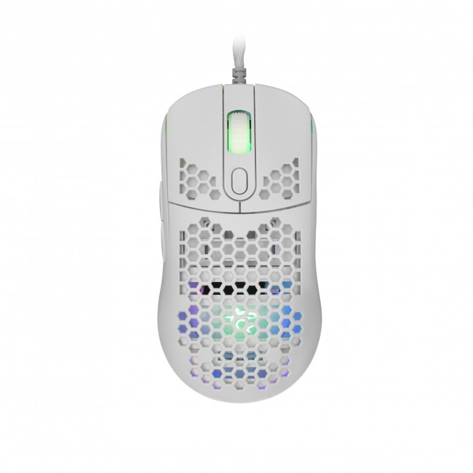 WHITE SHARK GM-5007W GALAHAD gamer egér, fehér, 6400 dpi PC