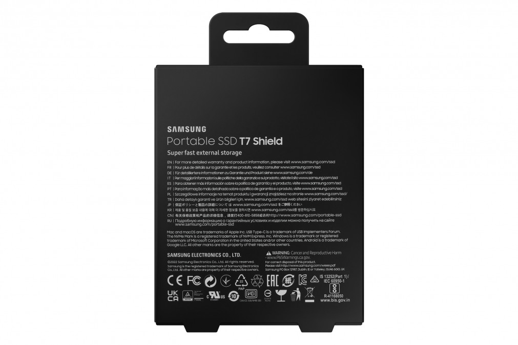 SAMSUNG Hordozható SSD T7 Shield, USB 3.2 Gen.2 (10Gbps), 2TB, Fekete PC