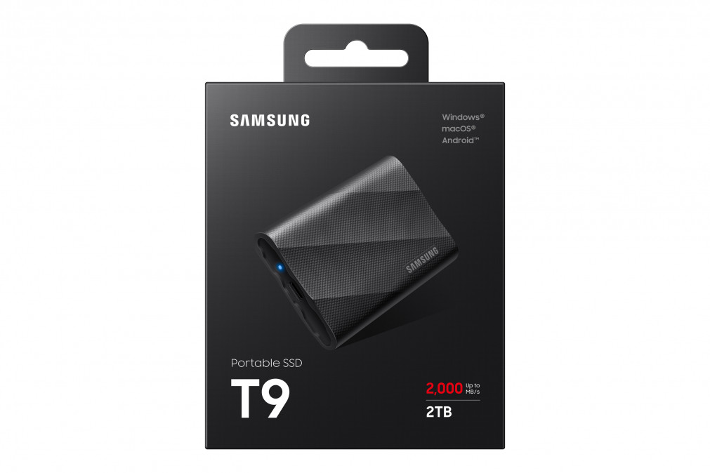 SAMSUNG Portable SSD T9 USB 3.2 Gen 2x2 2TB, Black PC