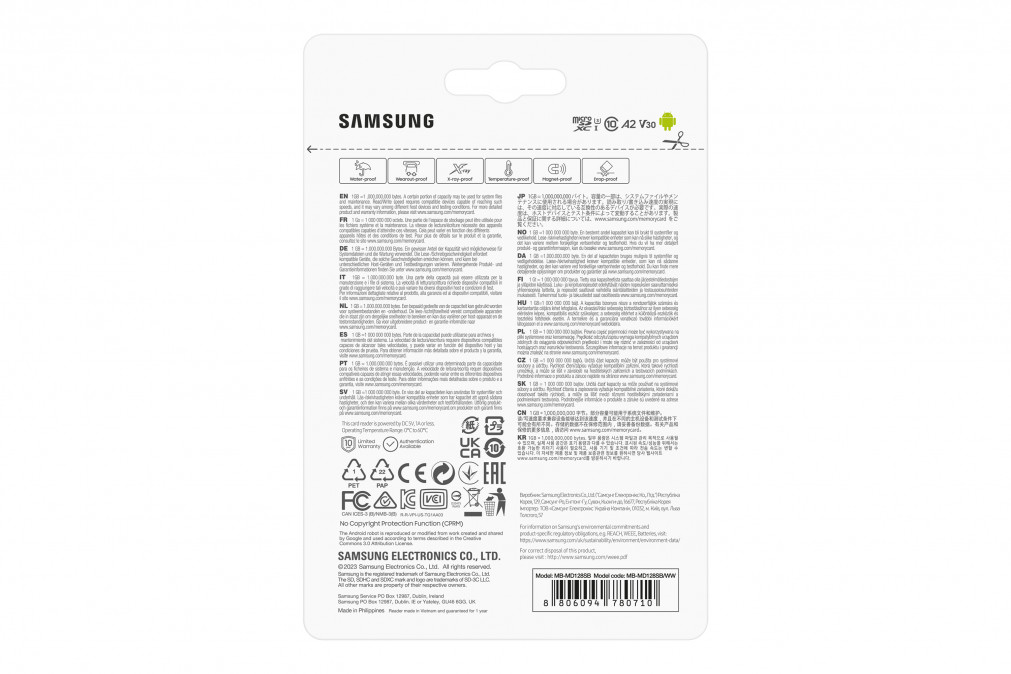 SAMSUNG Memóriakártya, PRO Plus + Reader microSDXC 128GB, CLASS 10, UHS-I, U3, V30, A2, R180/W130 PC