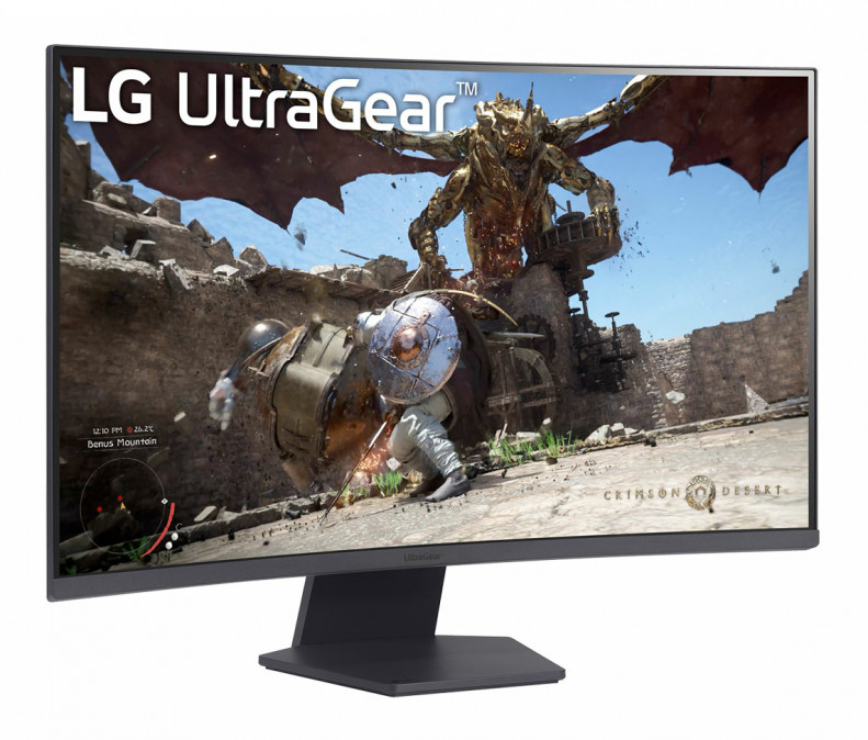 LG Ívelt monitor 31,5" 32GS60QC, 2560x1440, 16:9, 300cd/m2, 1ms, 2xHDMI/DisplayPort, 180Hz, HDR10 PC