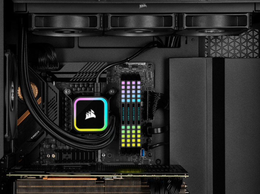 CORSAIR CPU hűtő iCUE H100i RGB ELITE (vízhűtés), 2 Ventilátoros, LGA1700 támogatással, fekete PC